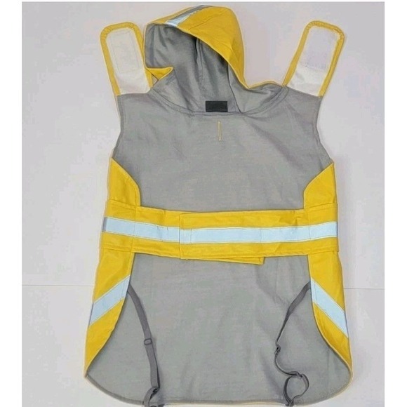 Eddie Bauer Dog Raincoat Yellow Reflective Hooded Pet Rain Jacket - Picture 4 of 9